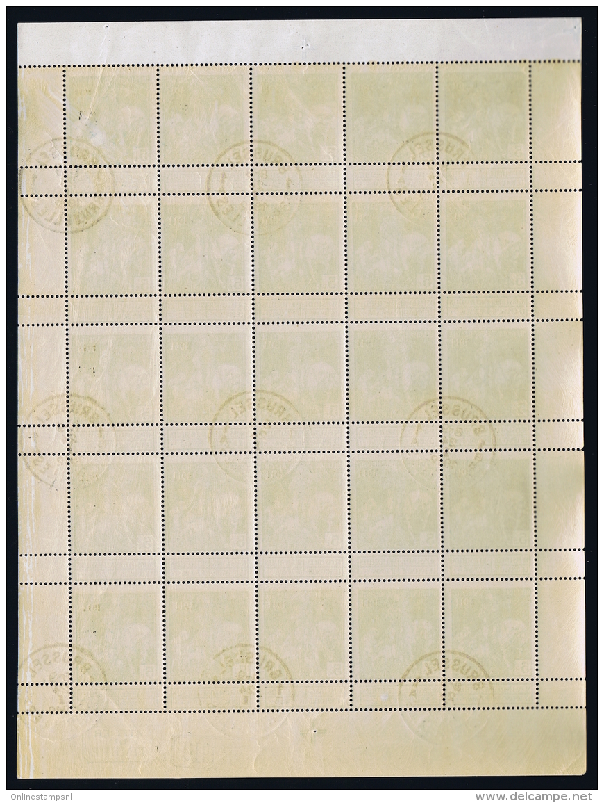 Belgium  OPB Nr F97 / 97 In Complete Sheet Cancelled Obl.  Cat Value &euro; 1150 One Perforation Came Loose 1 Bottom Of - Usati