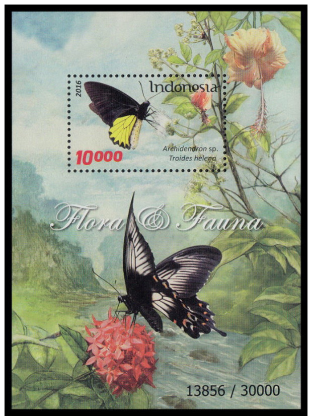 Indonesia 2016 Flora & Fauna Mnh SS Butterflies - Indonésie