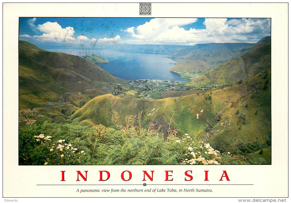 Lake Toba, Sumatra, Indonesia Postcard Posted 1994 Stamp - Indonesia