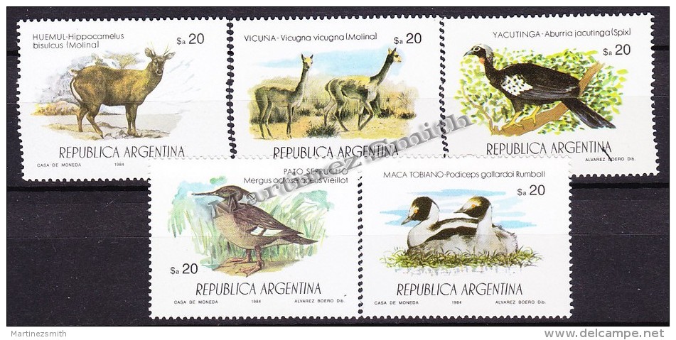 Argentina 1983 Yvert 1430- 34, Wild Life Protection - MNH - Neufs