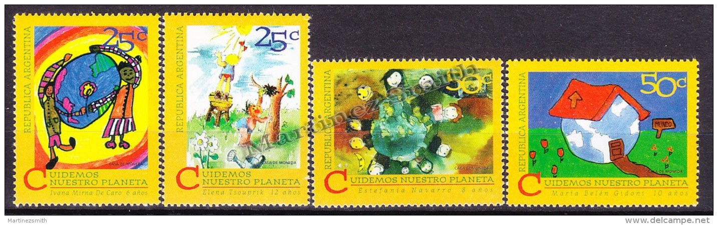 Argentina 1994 Yvert 1863- 66, Protect Our Planet - Children Drawings  - MNH - Neufs