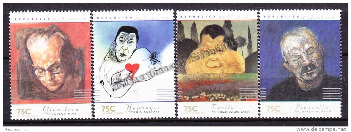 Argentina 1997 Yvert 1978- 81, Composers - MNH - Neufs