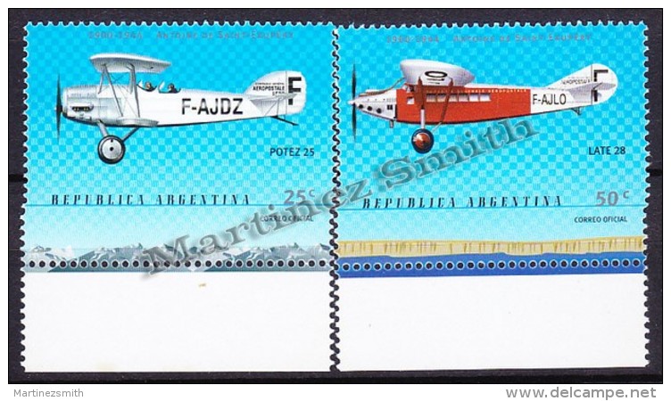 Argentina 2000 Yvert 2180- 81, Aerofila 2000, Antoine De Saint Exupery Centenary Of Birth - MNH - Neufs