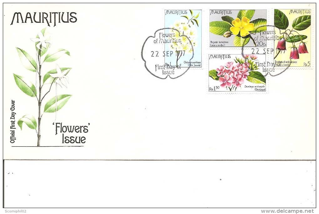 Maurice -Fleurs ( FDC De 1977 à Voir) - Mauritius (1968-...)