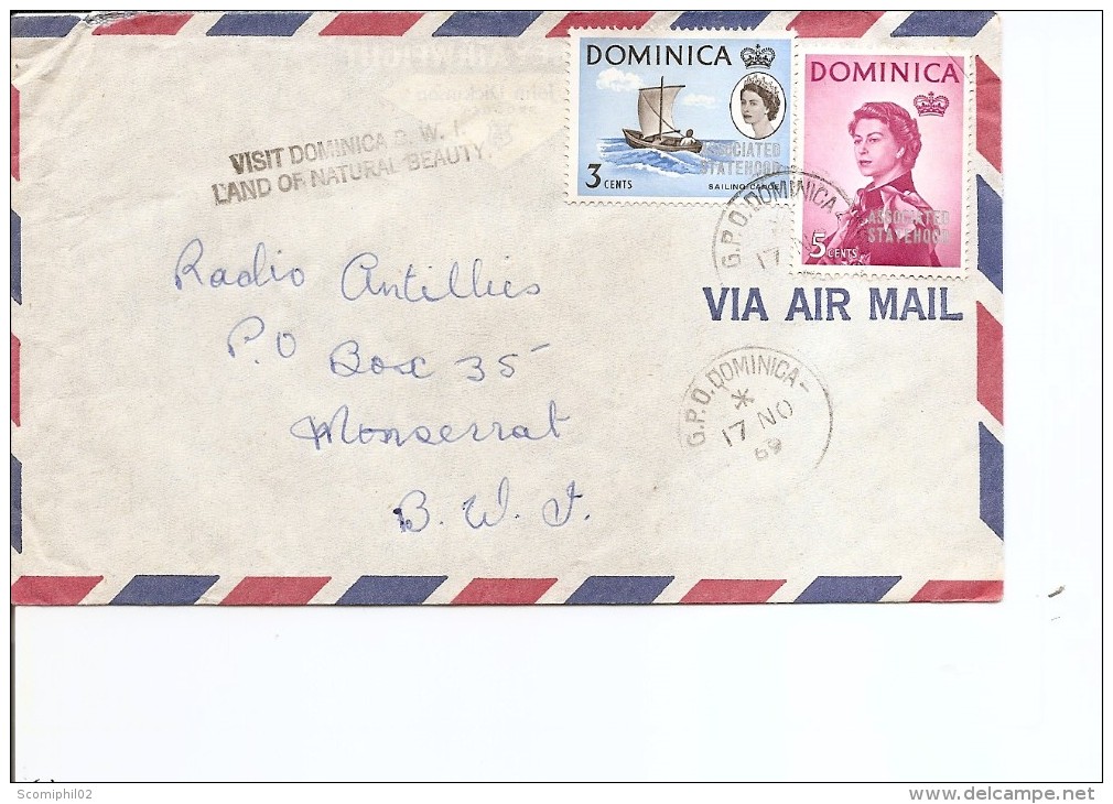 Dominique ( Lettre Par Avion De 1969 Vers Montserrat à Voir) - Dominica (...-1978)