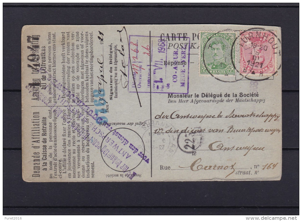 N° 137 Et 138 / Carte D' Affiliation à La Caisse De Retraite - 1915-1920 Albert I