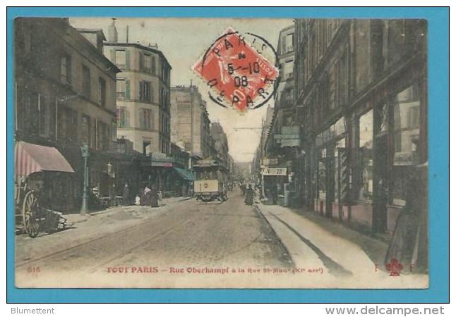 CPA 516 TOUT PARIS Edition FLEURY - Tramway Rue Oberkampf à La Rue St-Maur (XIème) - Arrondissement: 11