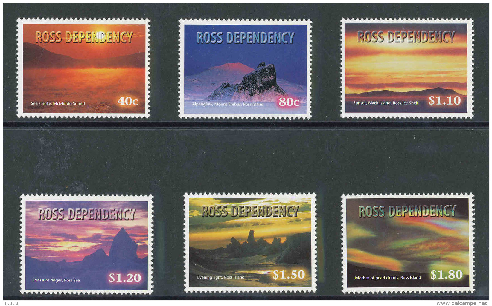 ROSS DEPENDENCY - 1999 - YT 66/71  NEUFS **/ MNH - Série Complète 6 Valeurs - Couchers De Soleil Sur L´île - Neufs