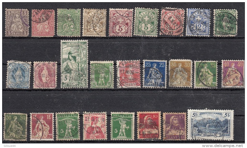 Suisse    Lot De 26 Timbres  Avant 1915 - Collections