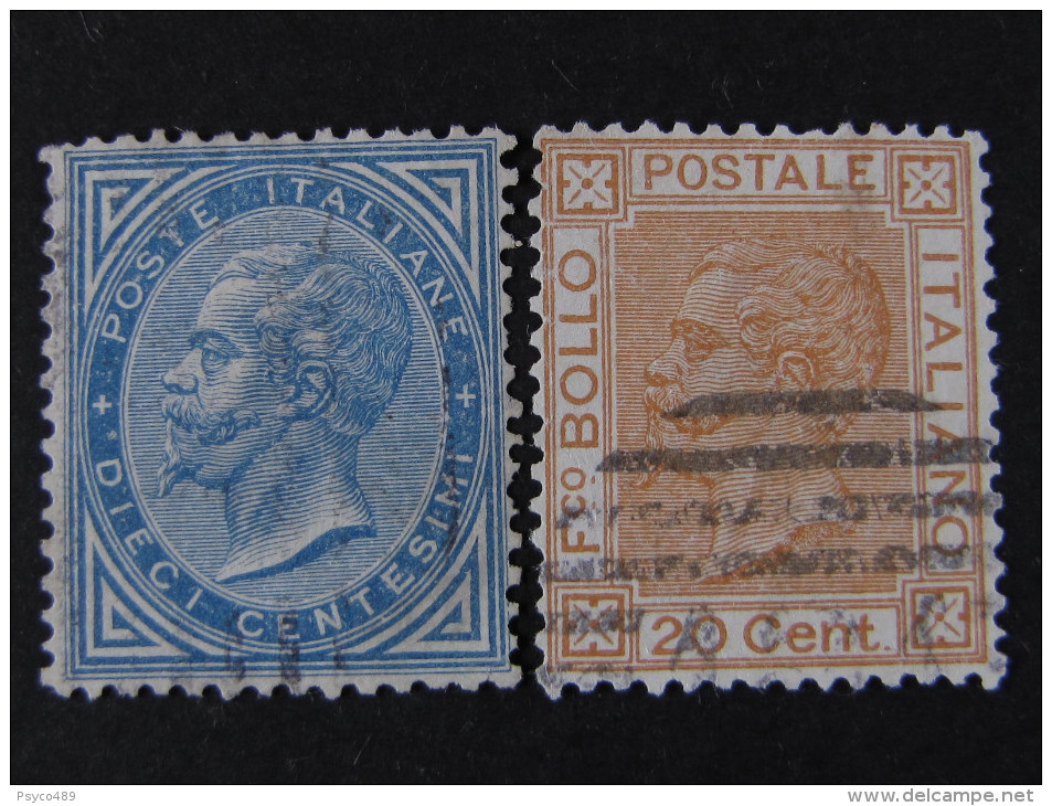 ITALIA Regno-1877- "Effigie V. E. II" Cpl. 2 Val. (descrizione) - Usati