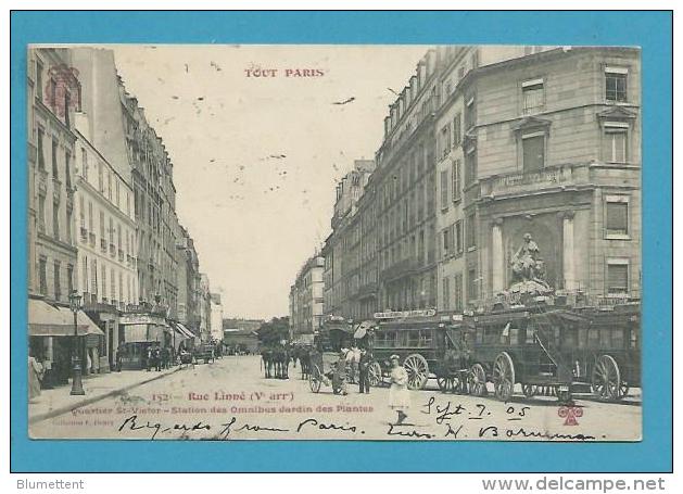 CPA TOUT PARIS 152 - Rue Linné Quartier St-Victor Omnibus Jardin Des Plantes (Vème) Collection FLEURY - District 05