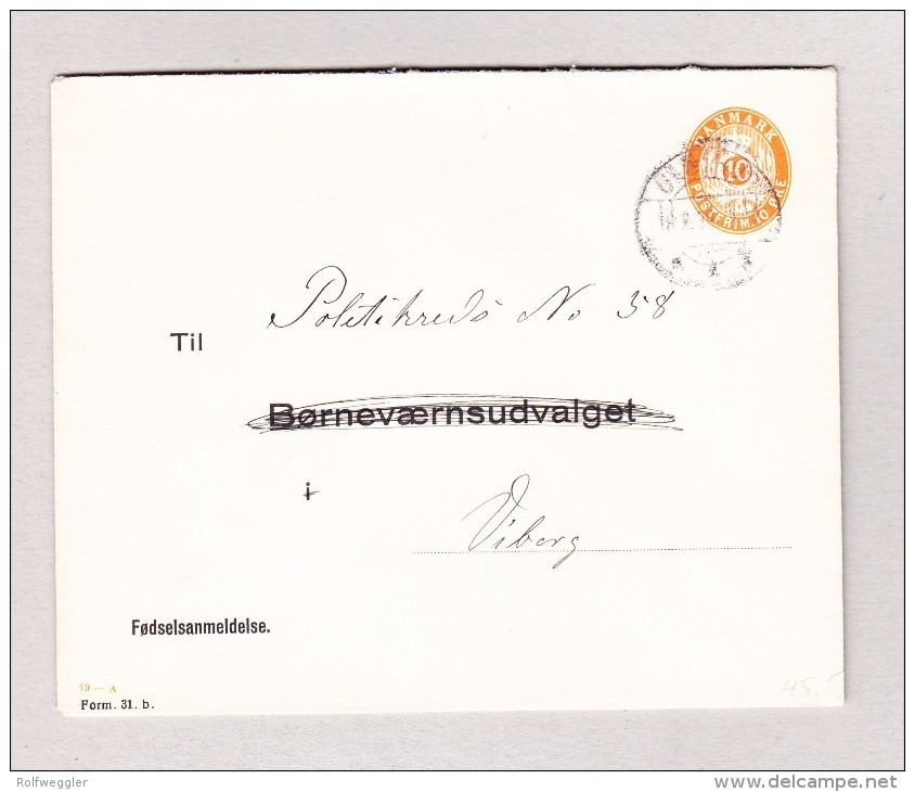 Dänemark 10 Öre Ganzsachenbrief Ulstrop 18-9-193? Nach Viborg - Entiers Postaux