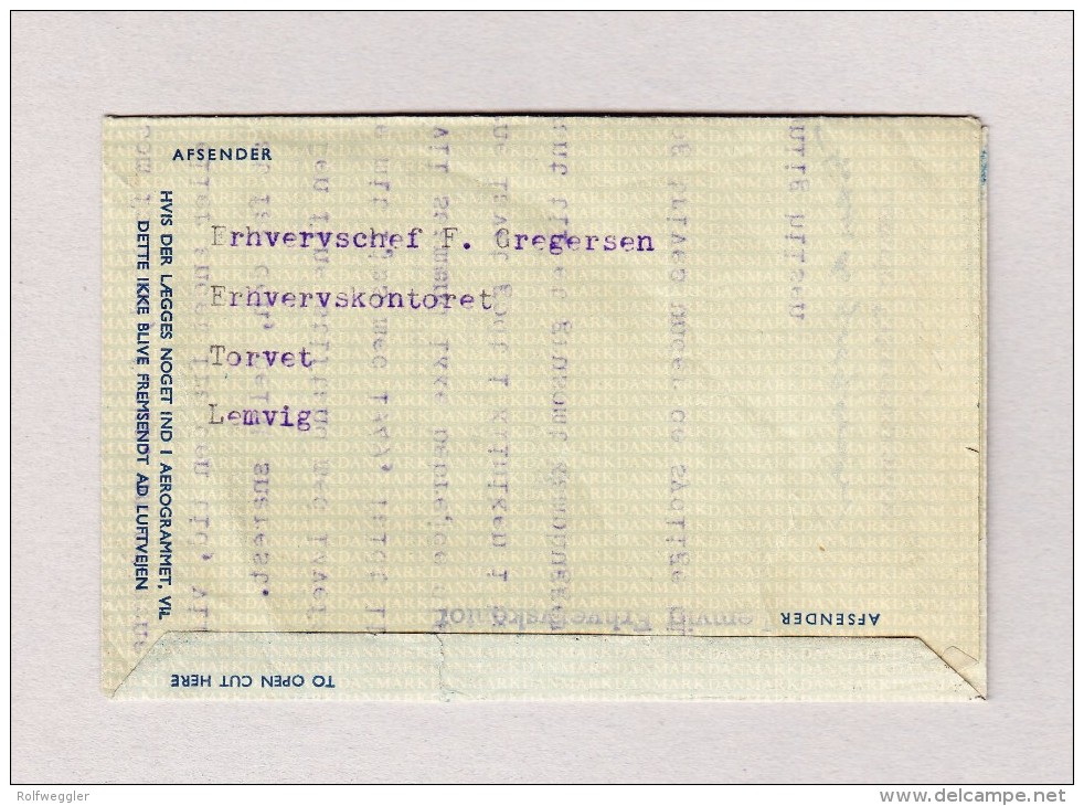 Dänemark LEMVIG 12.11.1958 Aerogram Nach Mooseedorf BE - Luftpost