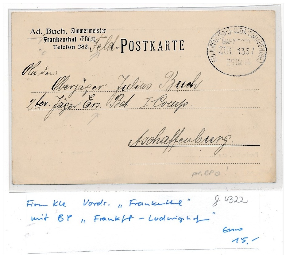 Bahnpost -Stempel Beleg     ( G4322    ) Siehe Foto - Briefe U. Dokumente