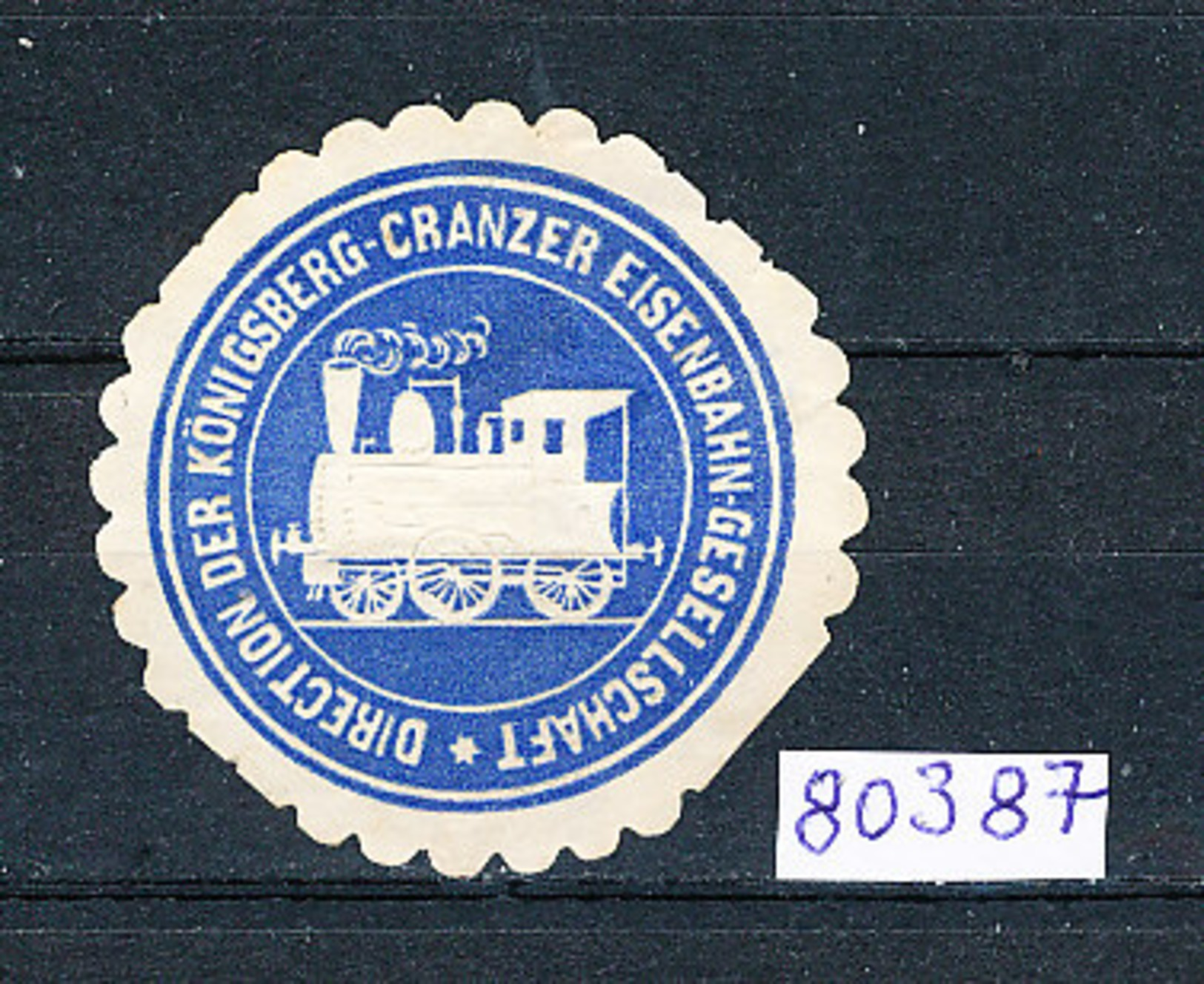 Deutsches Reich Firmen - Präge - Trocken &ndash; Siegel Direction Der Königsberg &ndash; Cranzer Eisenbahn &ndash; Gesel - Stempel & Siegel