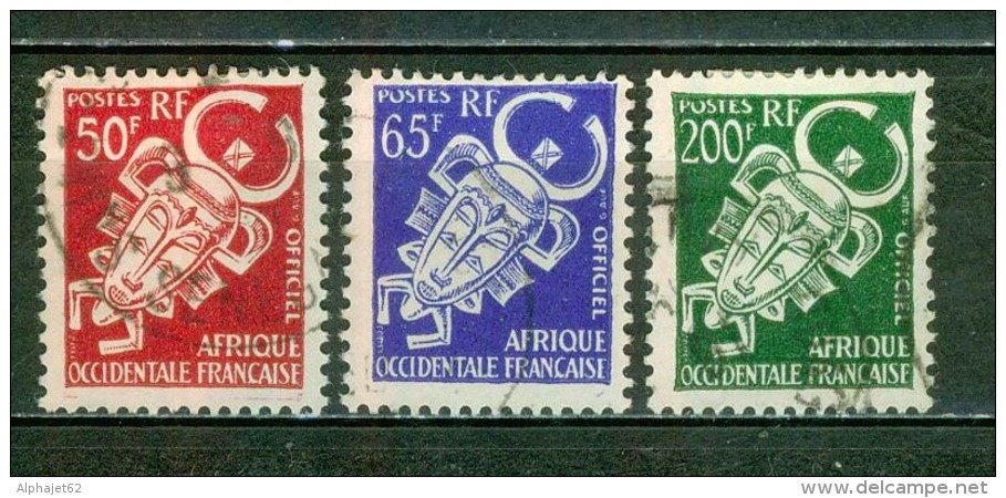 Timbres De Service - Masques Traditiionnels - A.O.F. - AFRIQUE OCCIDENTALE - Art Africain - 1958 - Usati