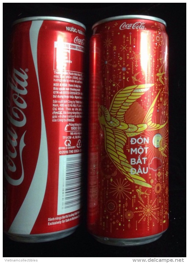 Vietnam Viet Nam Coca Cola 330ml SLIM Can NEW YEAR 2017 / Opened By 2 Holes - Cannettes