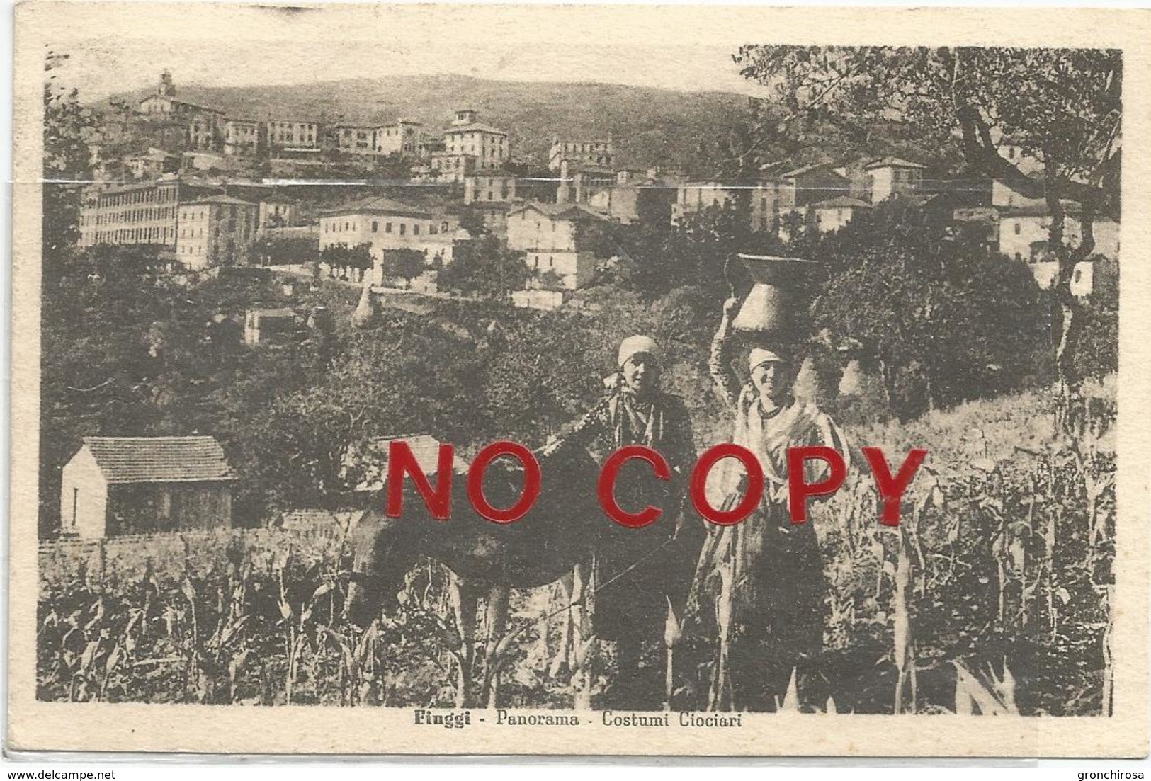 Fiuggi, Frosinone, 25.8.1942, Panorama, Costumi Ciociari. - Frosinone