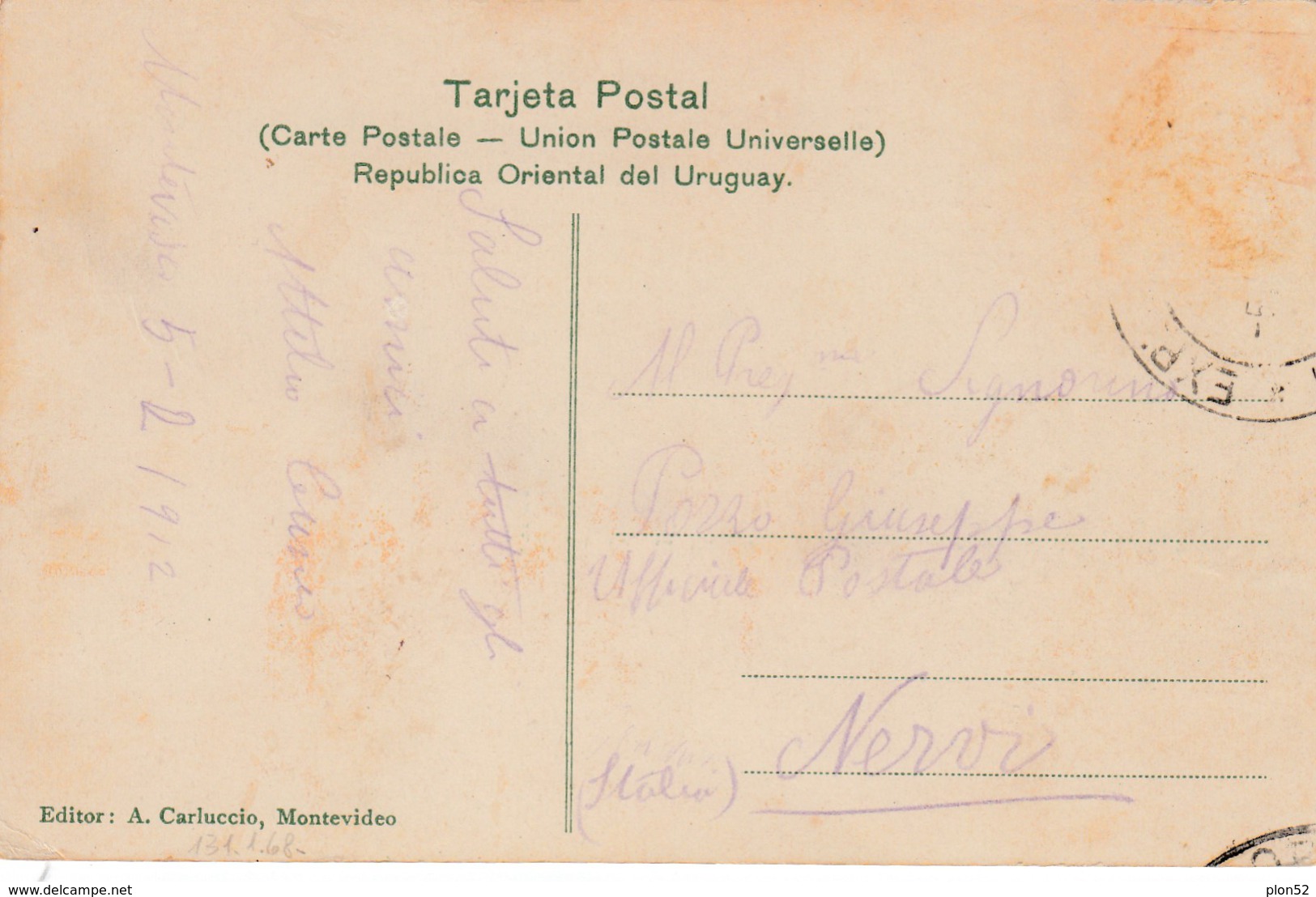 10735-MONTEVIDEO(URUGUAY)-RAMBLA DE LOS POCITOS-1912-ANIMATA-FP - Uruguay
