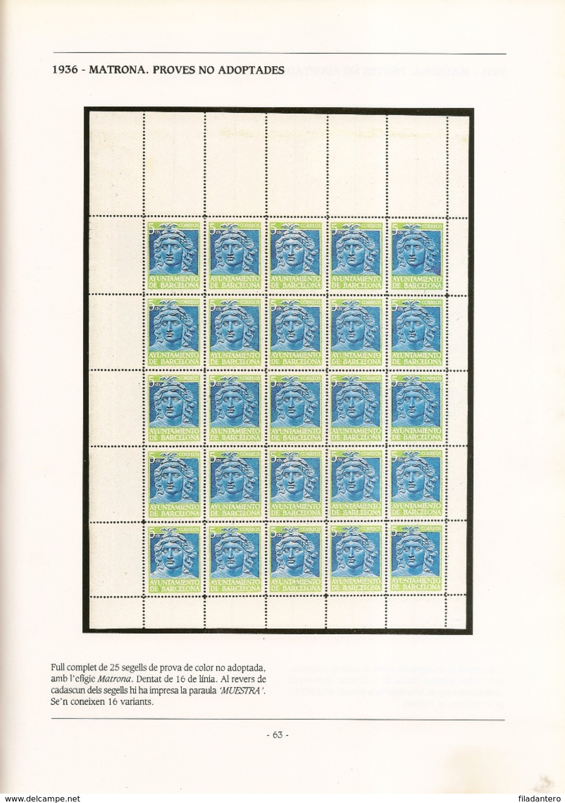 Obra Filatélica - "Els Segells De L'ajuntament De Barcelona" Obra Editada 1989 - Motive