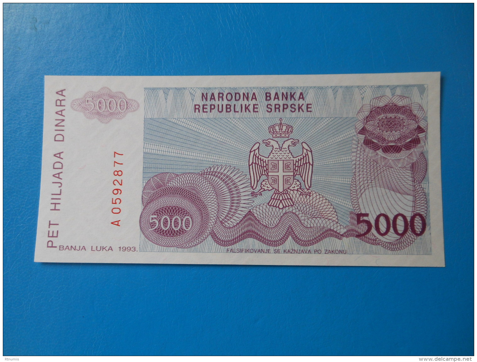 Bosnie Herzegovine Bosnia Herzegovina 5000 Dinara 1993 P149a UNC - Bosnia Erzegovina