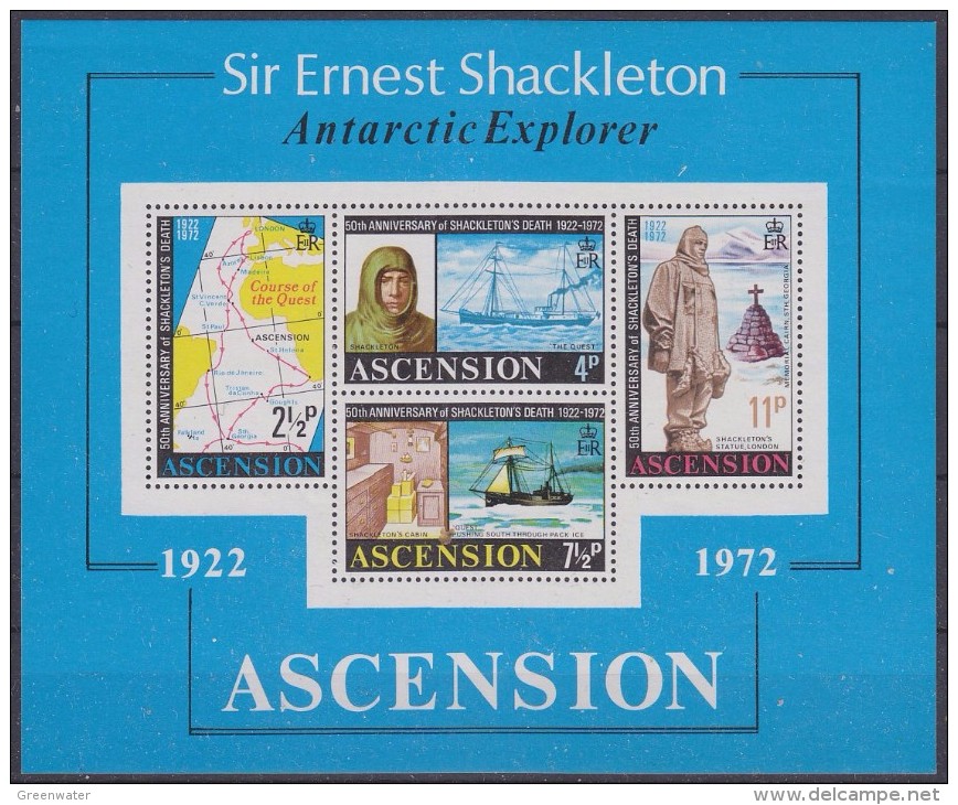 Ascension 1972 Sir Ernest Shackleton Antarctic Explorer M/s ** Mnh (33430) - Ascension