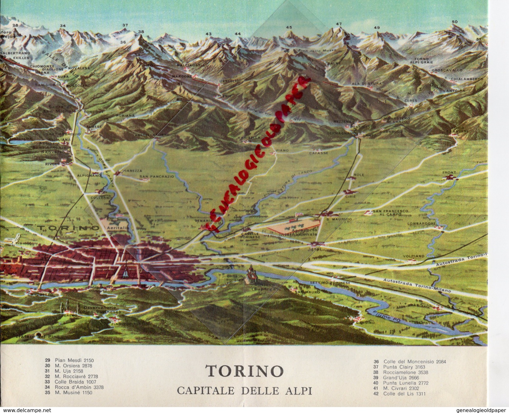 ITALIE - DEPLIANT TOURISTIQUE TORINO - TURIN- ANNEES 40-50