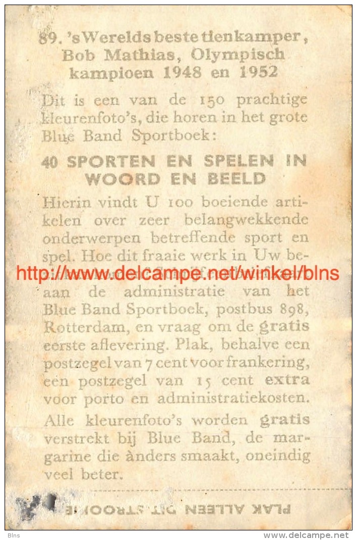 S Werelds Beste Tienkamper Bob Mathias, Olympisch Kampioen 1948 En 1952 - Trading Cards