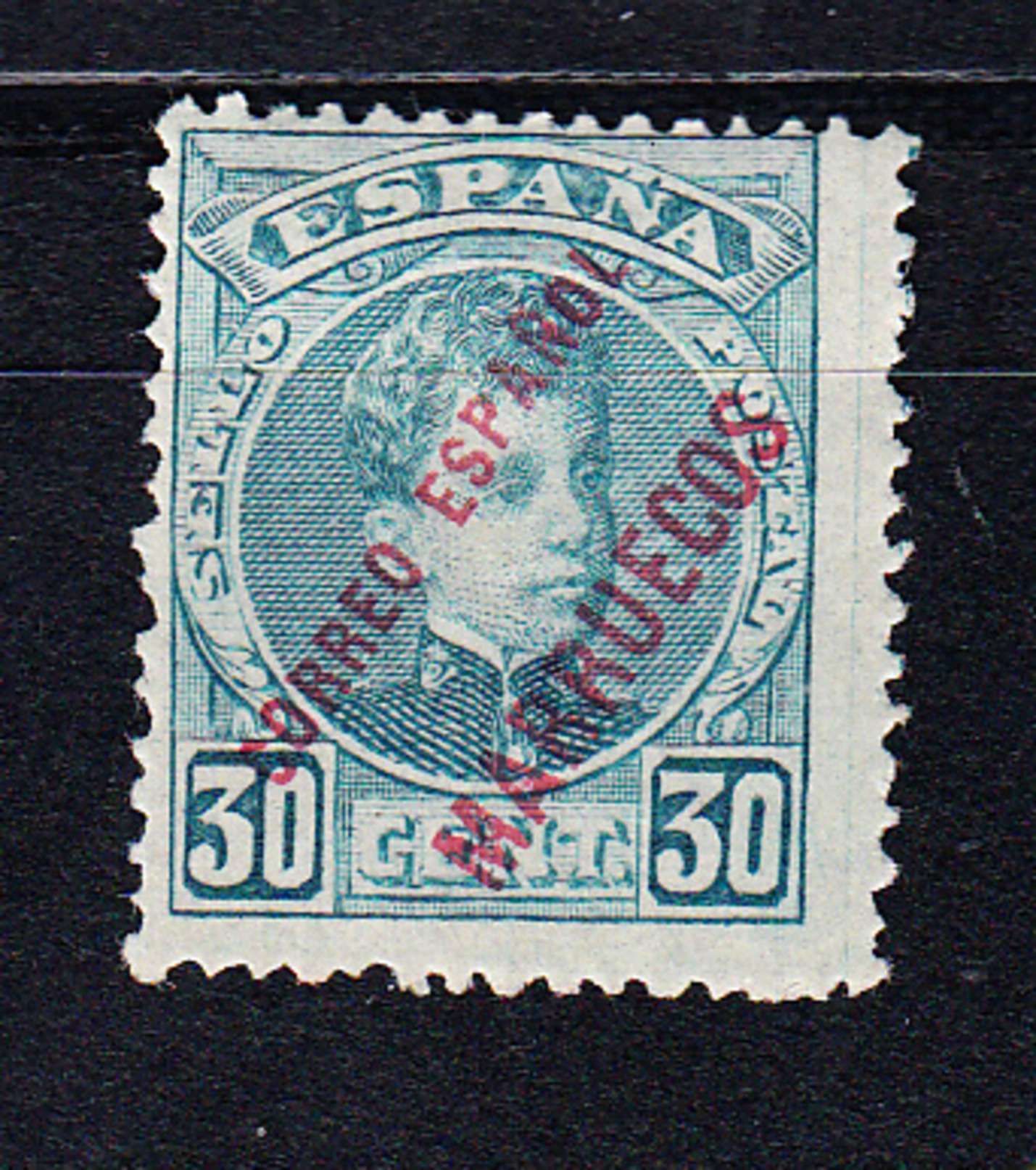 MARRUECOS 1903. ALFONSO XIII .SELLOS DE ESPAÑA HABILITADOS. 30 CENTIMOS   EDIFIL Nº 8 NUEVO CON CHARNELA   SES394GRANDE - Maroc Espagnol