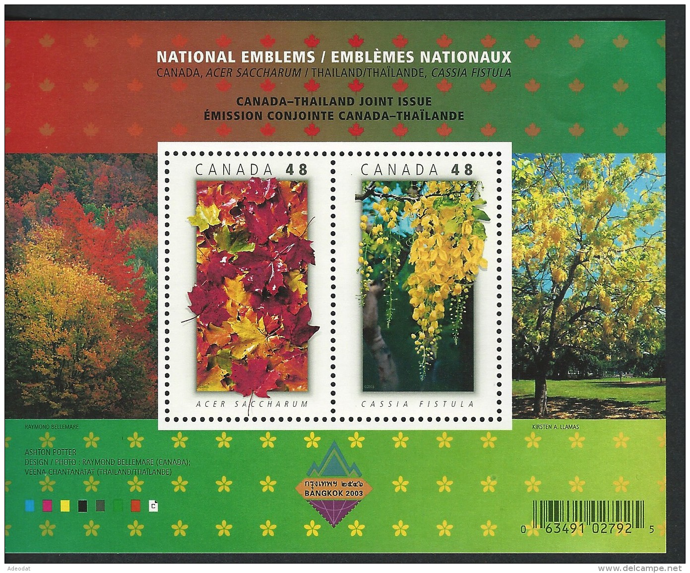 CANADA 2003 SCOTT 2000-2001 SOUVENIR SHEET VALUE US $ 7.50 - Blocks & Kleinbögen