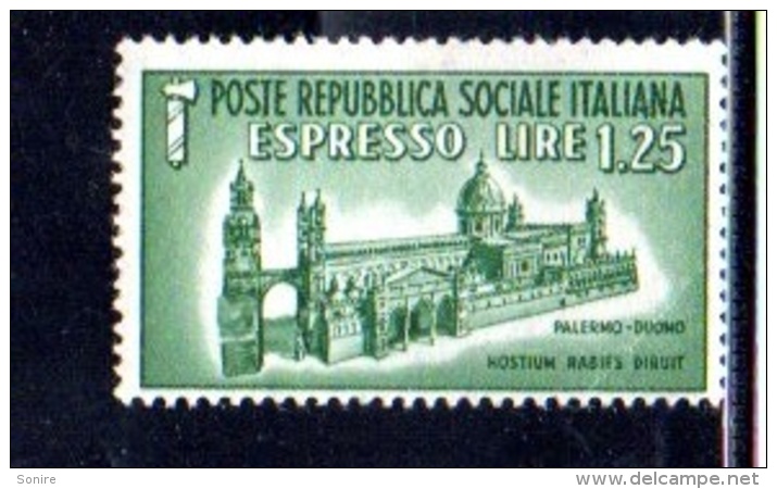 1944 - REPUBBLICA SOCIALE ITALIANA - R.S.I - ESPRESSO DUOMO DI PALERMO -  NUOVO MNH** - F051 - Poste Exprèsse