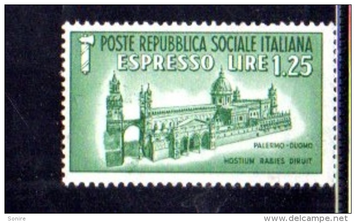 1944 - REPUBBLICA SOCIALE ITALIANA - R.S.I - ESPRESSO DUOMO DI PALERMO -  NUOVO MNH** - F052 - Poste Exprèsse