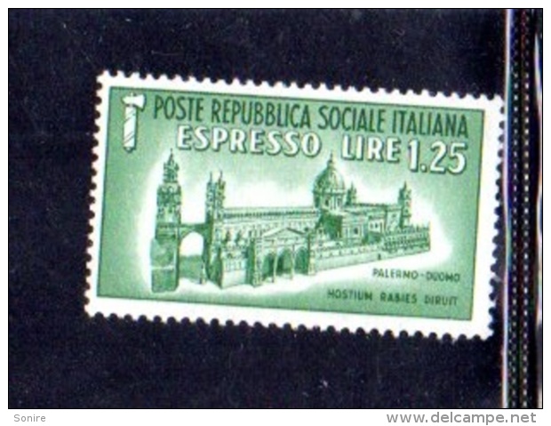 1944 - REPUBBLICA SOCIALE ITALIANA - R.S.I - ESPRESSO DUOMO DI PALERMO -  NUOVO MNH** - F053 - Eilsendung (Eilpost)