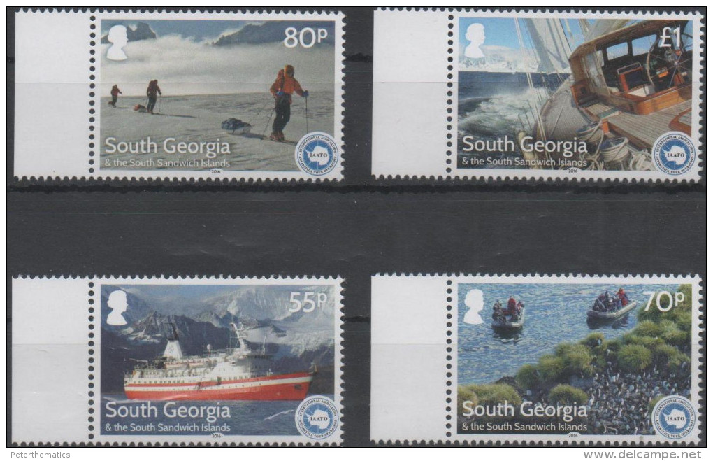 SOUTH GEORGIA, 2016, MNH,ANTARCTIC TOUR OPERATIONS, CRUISES, SHIPS, BOATS, PENGUINS, MOUNTAINS,4v - Other & Unclassified