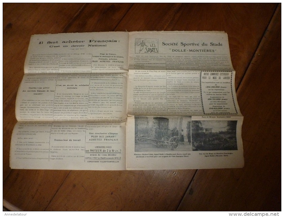 rare revue commerciale  "Dollé"   Mars 1933 LES CONSEILLERS SAISONNIERS :Le 12e Salon de la Machine Agricole ; etc