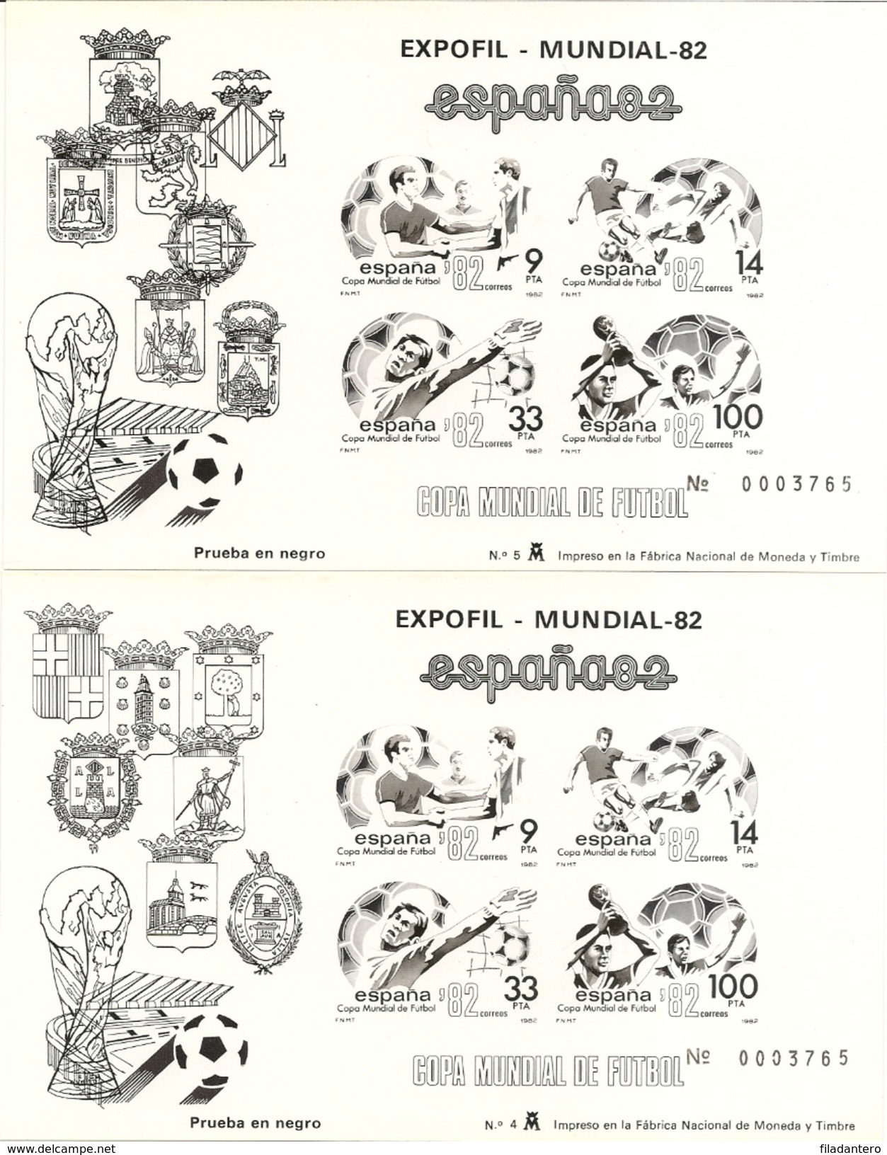 Obra  " Expofil Mundial'82 " Catalogo De Todas Las Series  Con Pruebas Oficiales - Philately And Postal History