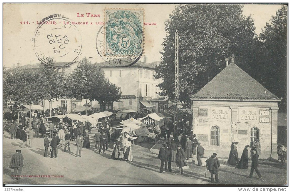 CP - 81 Lavaur Le Marché Belle Animation 1908 - Lavaur