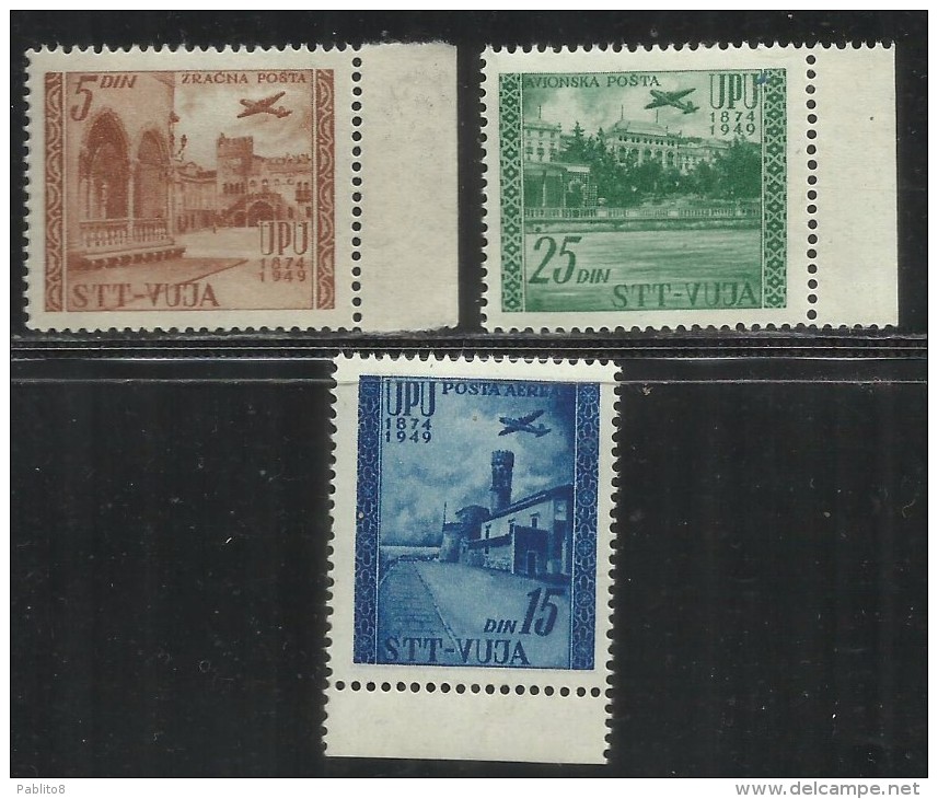 TRIESTE B 1952 POSTA AEREA UPU YUGOSLAVIA SOPRASTAMPATI SERIE COMPLETA AIR MAIL JUGOSLAVIA OVERPRINTED MNH - Poste Aérienne