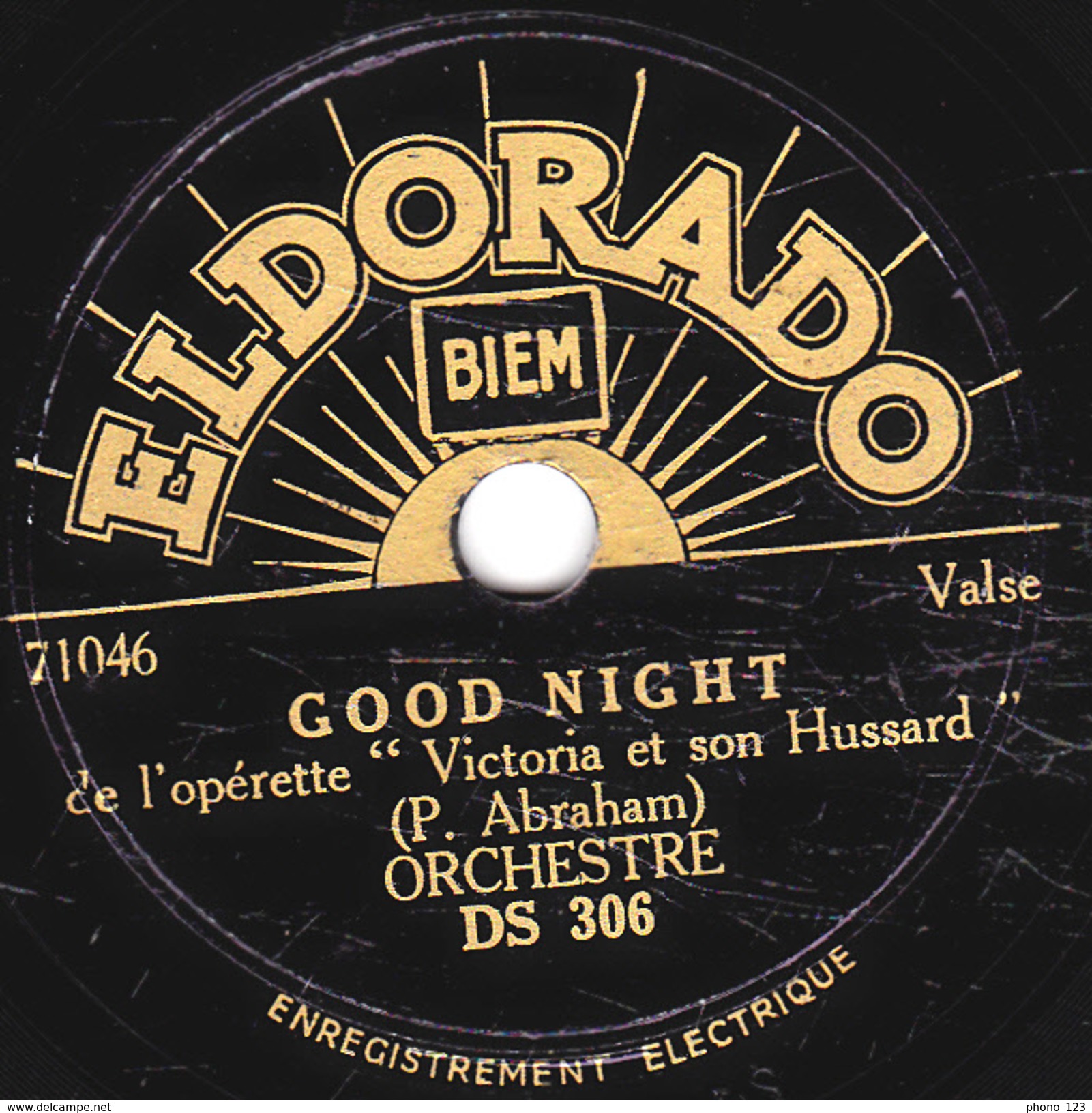 78 T. -  20 Cm - état Tb -  ORCHESTRE -  GOOD NIGHT - PARDON MADAME - 78 T - Disques Pour Gramophone