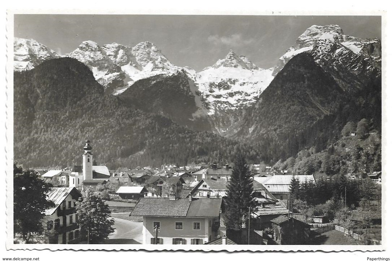 EARLY REAL PHOTOGRAPH POSTCARD, STONE MOUNTAINS, LOFER, AUSTRIA, HOUSES, BUILDINGS, SCENIC - Lofer