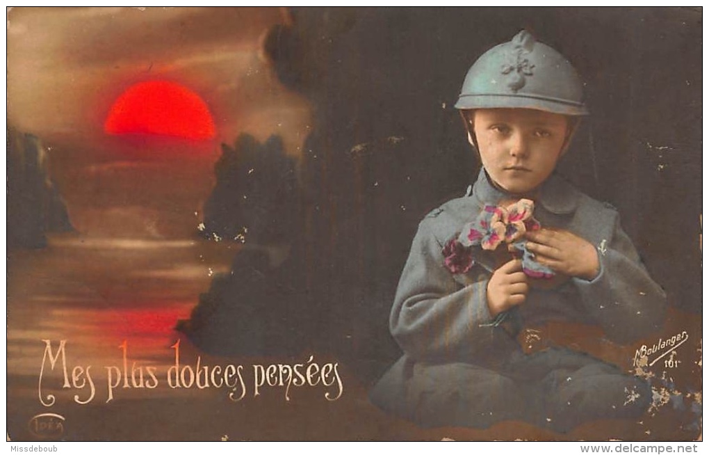 LOT 99 CPA - Patriotiques, 1914-1918, poilu, femme, enfant, Patriotic Frenchman, war 1914-1918 - ecrites lot 4- scannées
