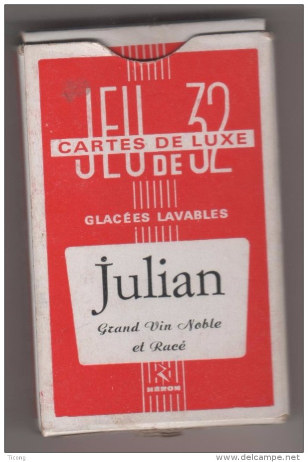 GRAND VIN NOBLE ET RACE JULIAN - UN LOUP - CARTES LE HERON- VOIR LES SCANNERS - JEU DE CARTES  PEU COMMUN - 54 Cartes