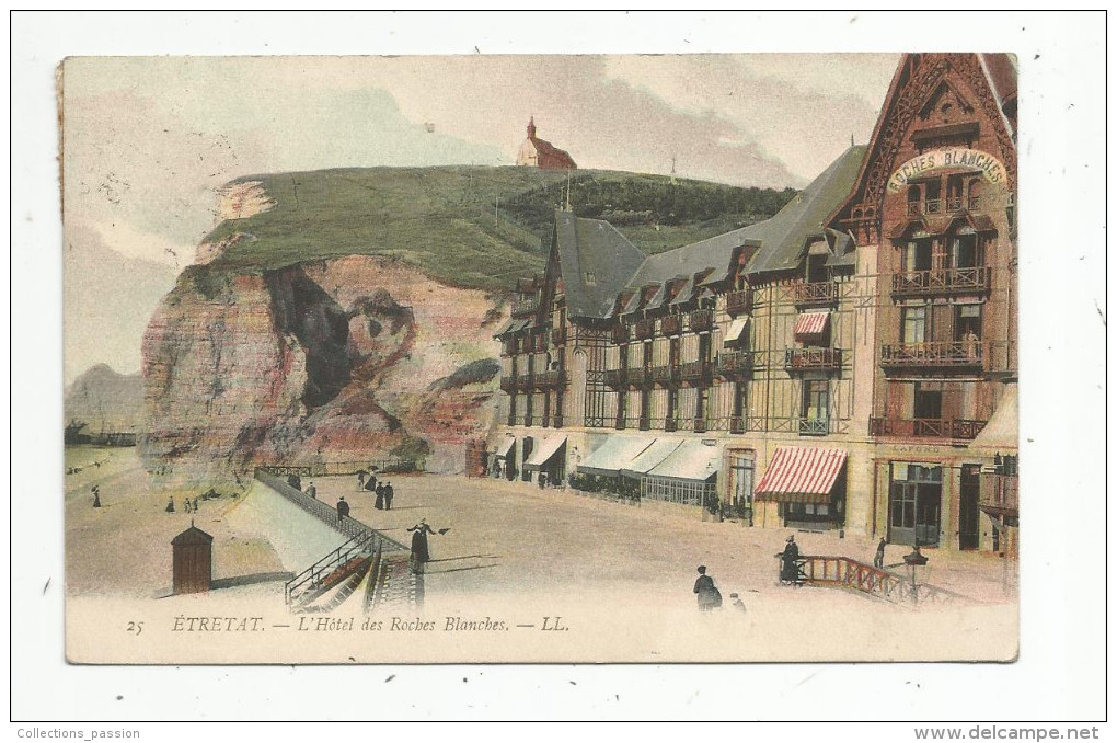 Cp , 76 , ETRETAT , L'hôtel Des ROCHES BLANCHES , Voyagée 1911 - Etretat