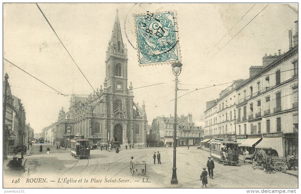 CPA Rouen-L'église Et La Place Saint Sever     L2279 - Rouen