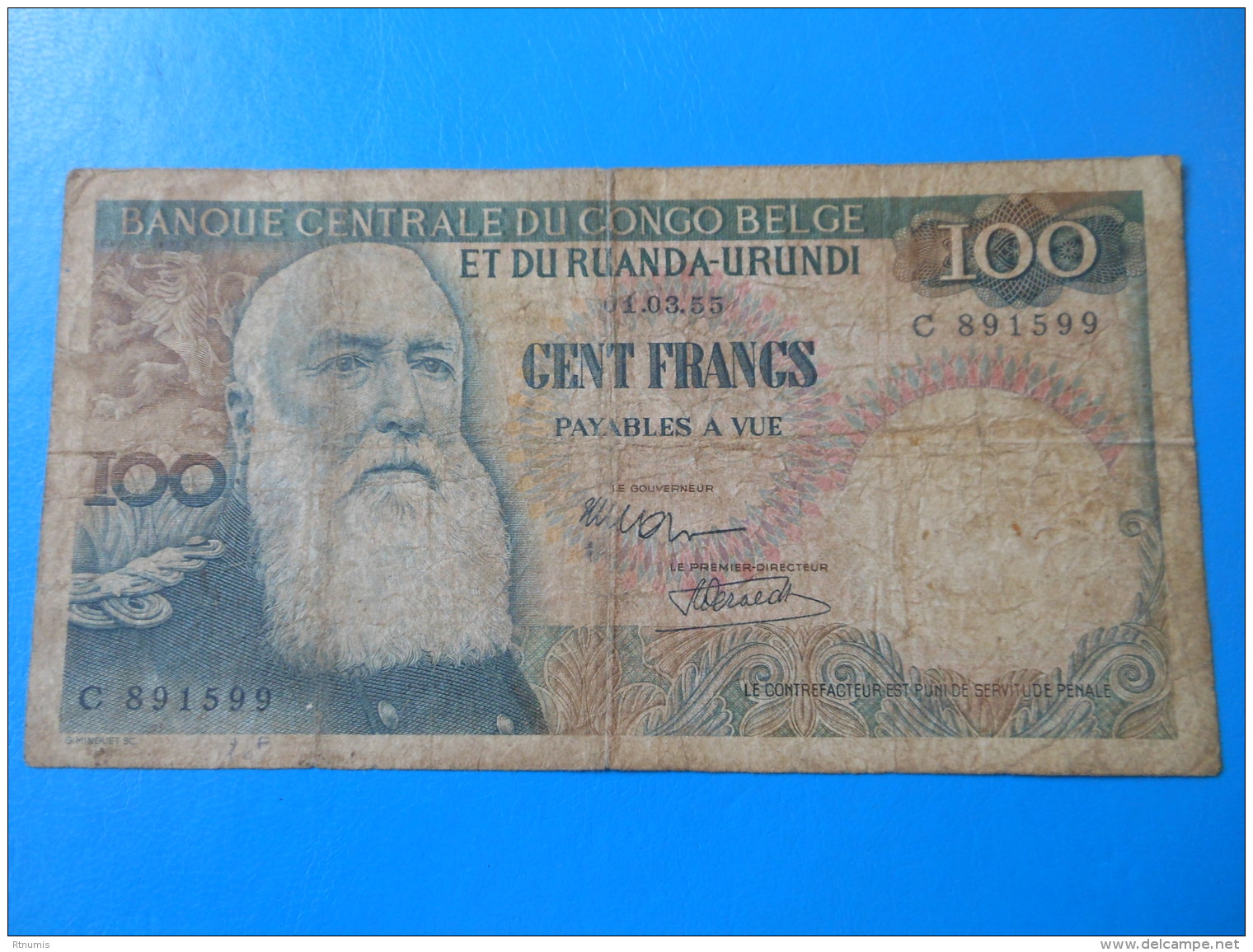 Congo Belge Belgian Congo 100 Francs 1-3-1955 F TB P33a - Banco De Congo Belga