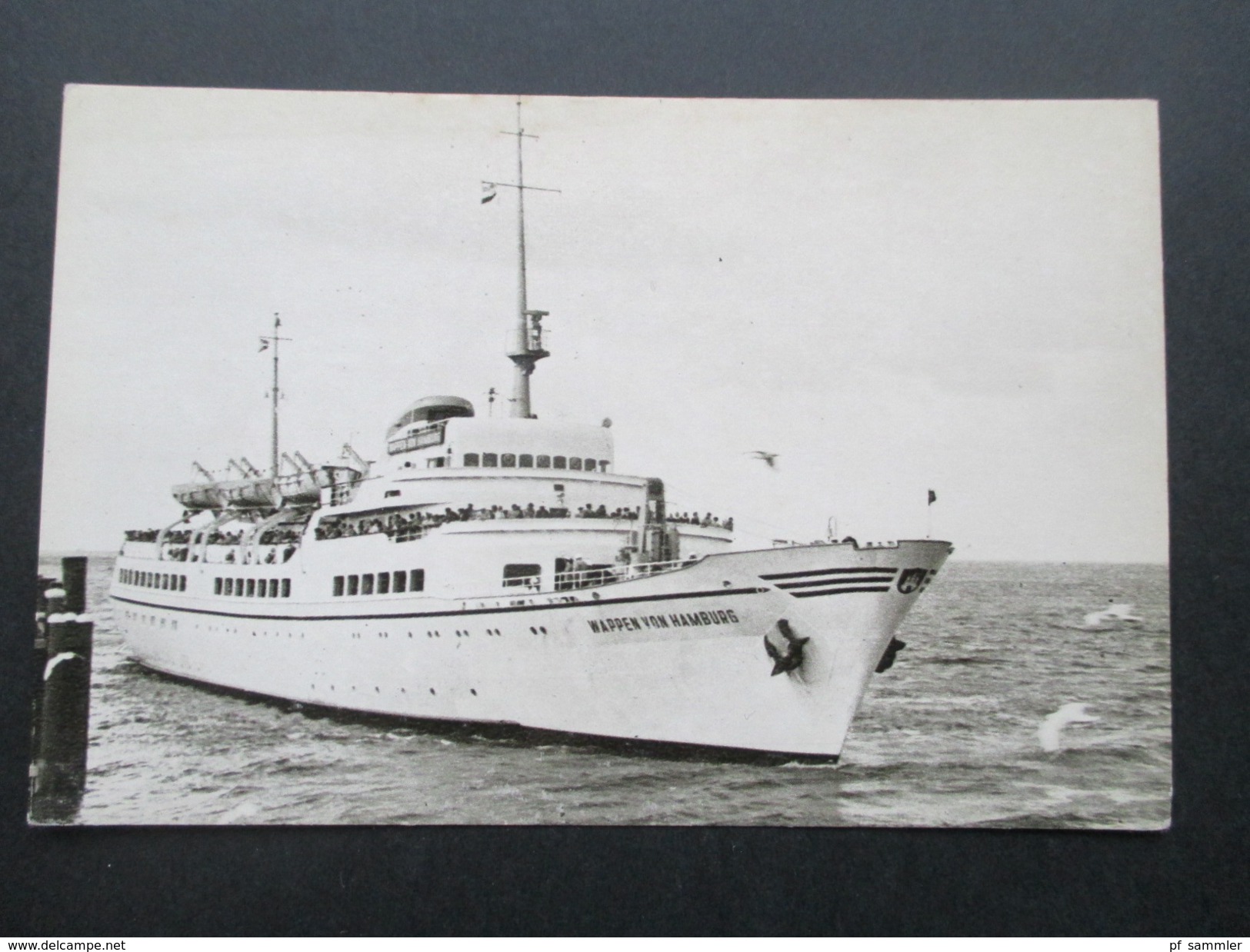 AK / Echtfoto Schiff Wappen Von Hamburg. Nordseeheilbad Cuxhaven. 1950er Jahre?! - Transbordadores