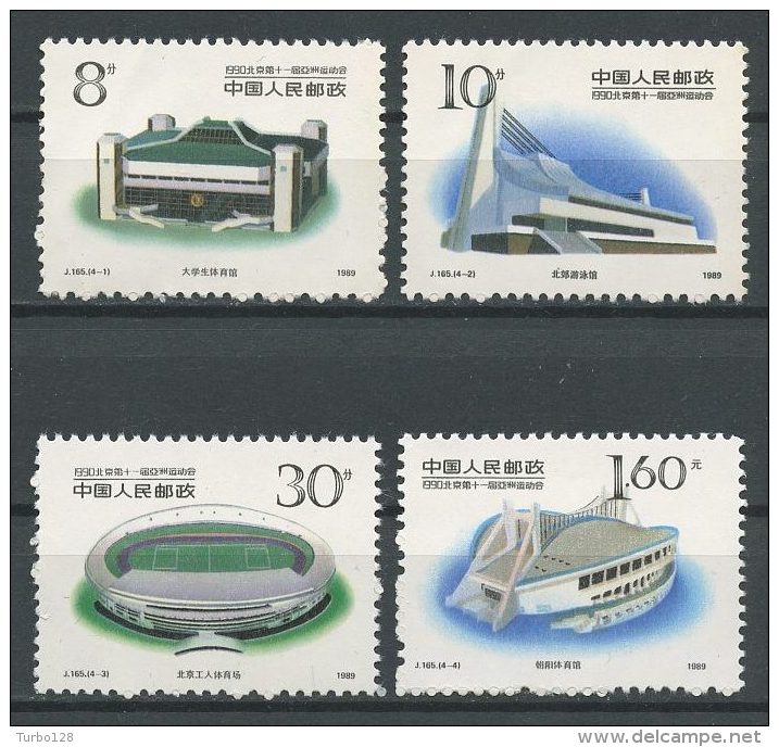 CHINE 1989 N° 2972/2975 ** Neufs = MNH  TTB Cote 1,80 € Jeux Asiatiques Beijing Gymnases Stade Piscine - Unused Stamps