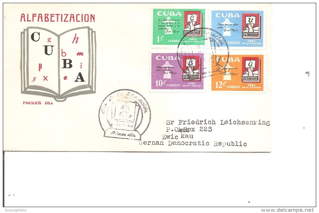 Cuba -Alphabétisation ( FDC De 1961 à Voir) - FDC