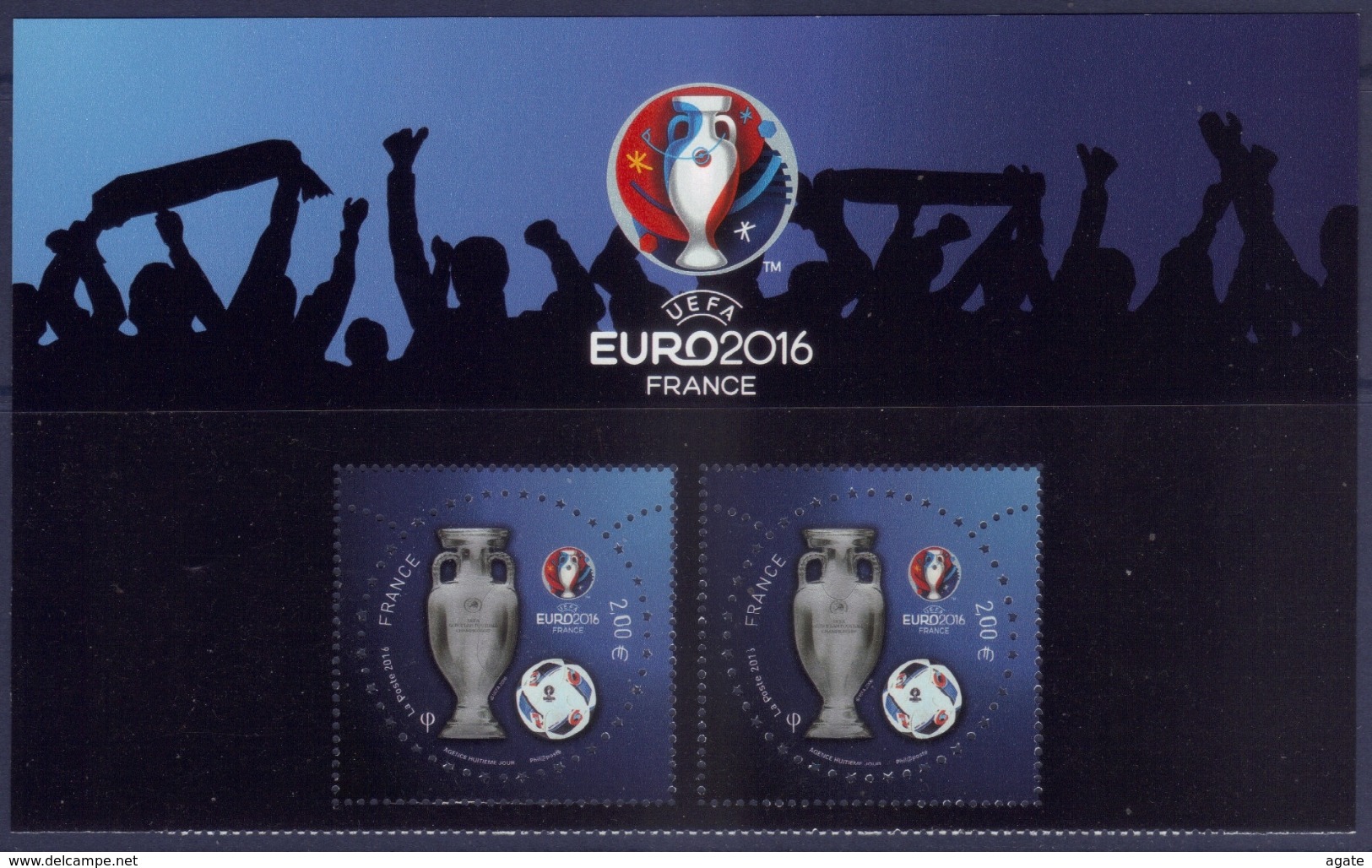 Paire Euro 2016 3D Du Bloc - Haut De Feuillet (2016) Neuf** - Unused Stamps