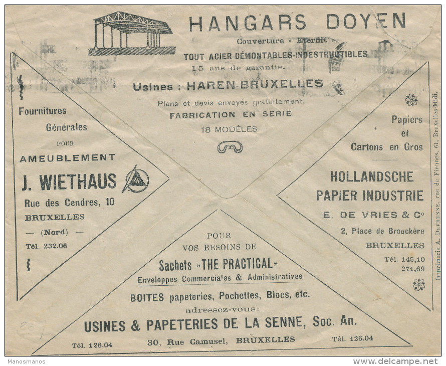 891/24 - Belgium TOPIC Industrial Hangars - Paper/Carton  - Enveloppe Chèques Postaux 1927 - Non Classés